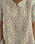 Oshoa™ - Vintage Floral Print Cotton and Linen