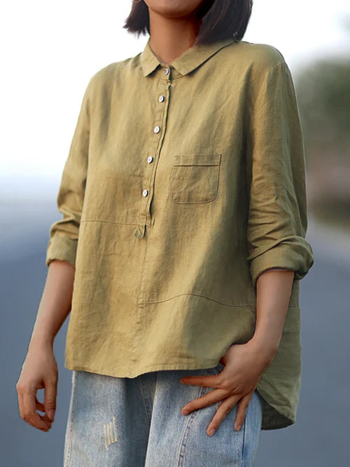 Oshoa™ - Isla Linen Long Sleeve Shirt